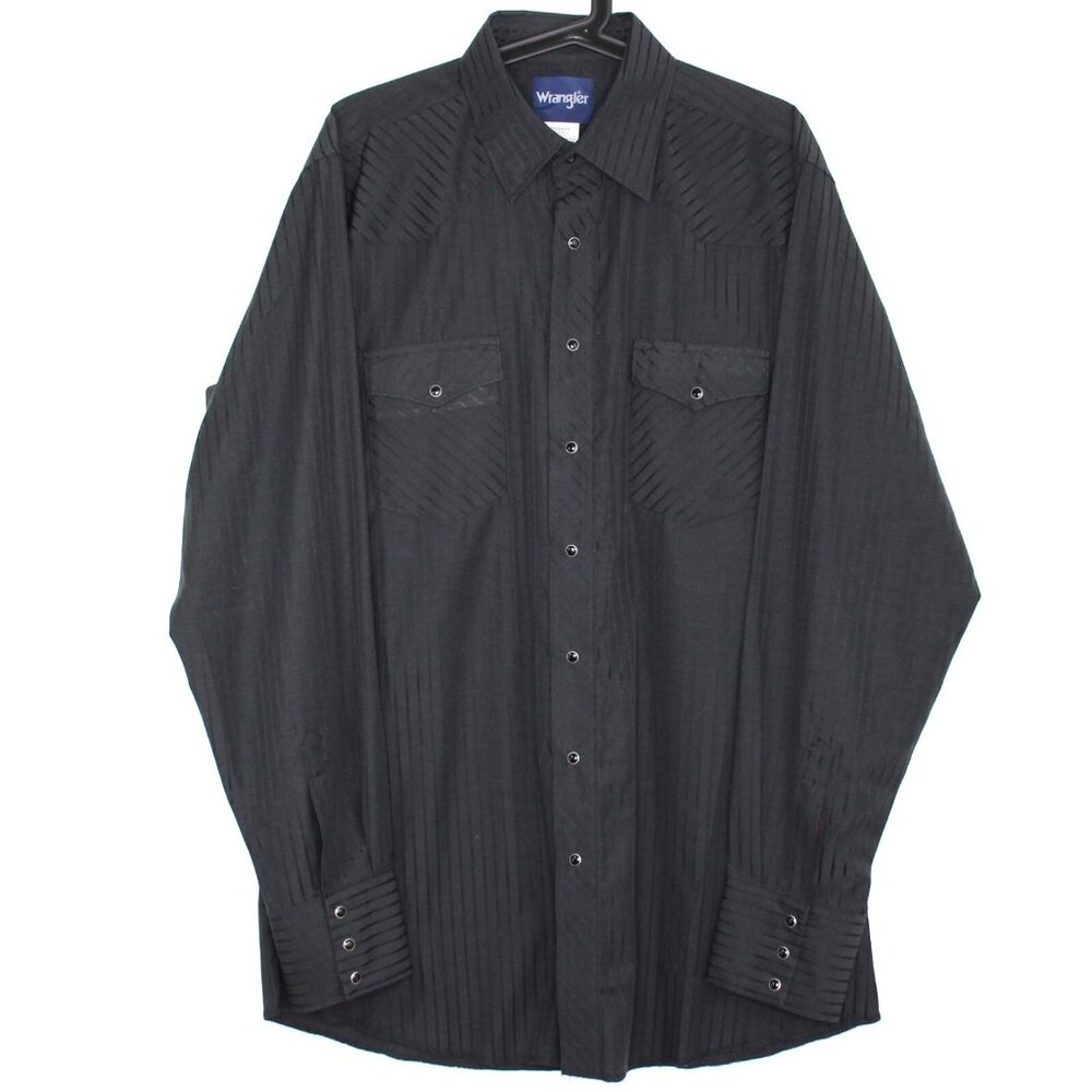 Wrangler Mens Large Tall Striped Western Pearl Snap Stripe Button Up Shirt C1107